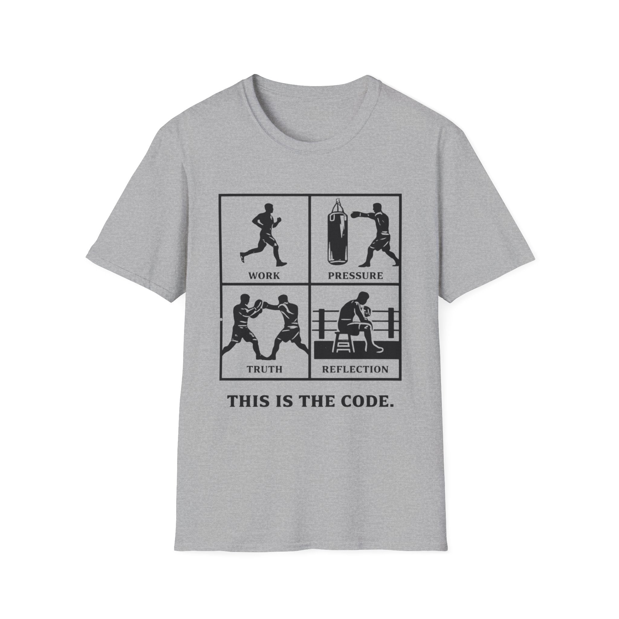 Boxing Motivation T-Shirt — "This Is The Code" Workout Graphic Tee