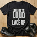Life gets loud lace up T-shirt