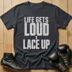 Life gets loud lace up T-shirt