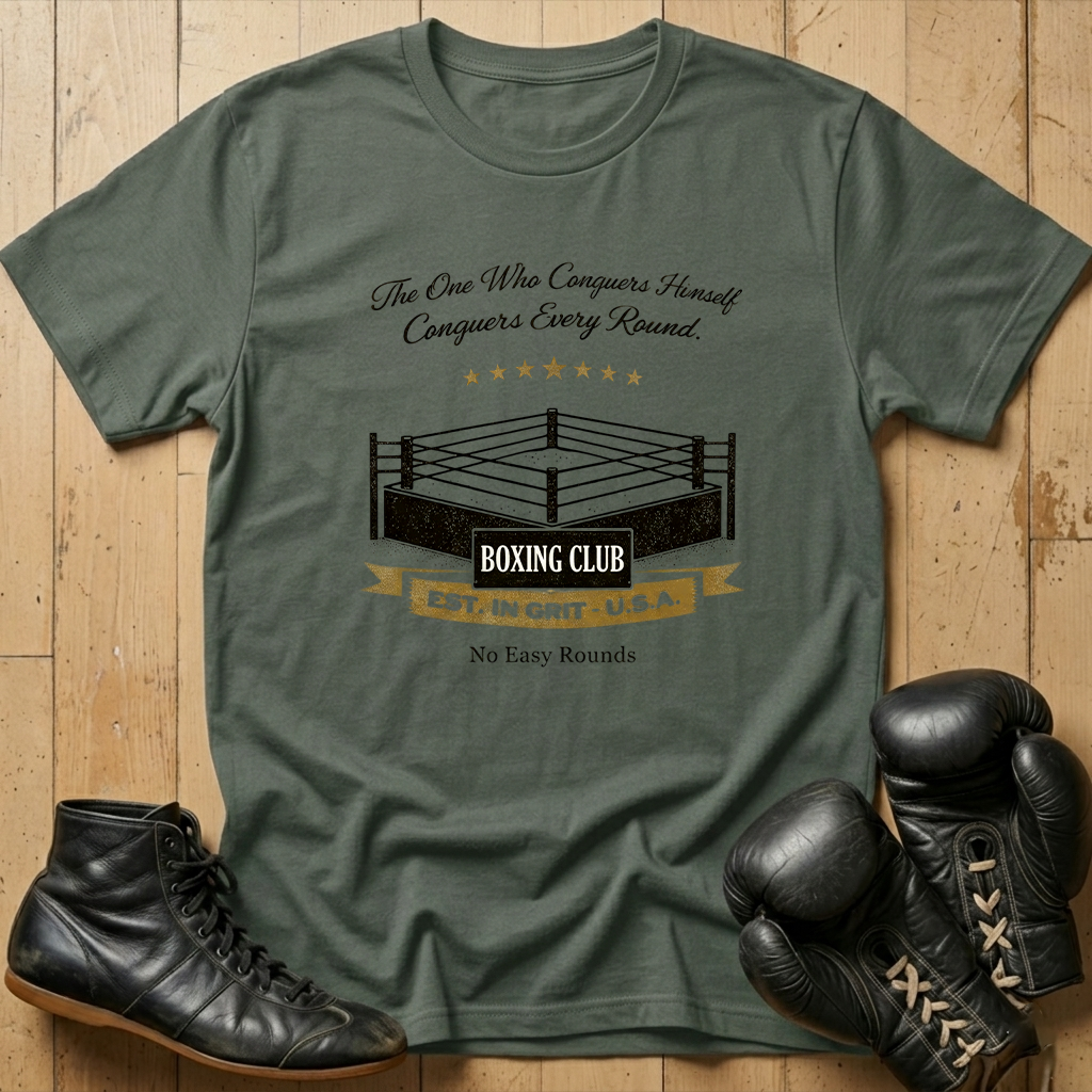 the one who conguers self conguers every round T-shirt