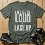 Life gets loud lace up T-shirt