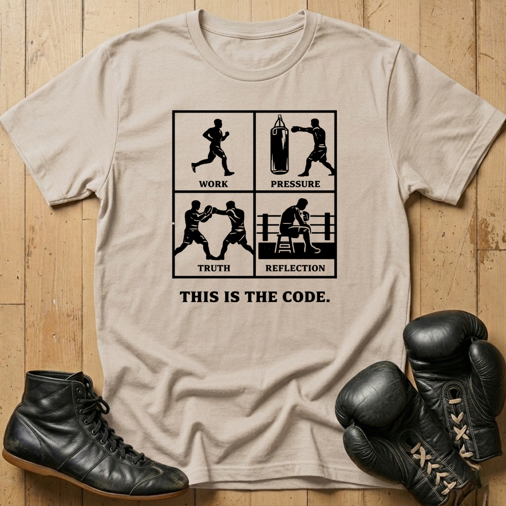 Boxing Motivation T-Shirt — "This Is The Code" Workout Graphic Tee