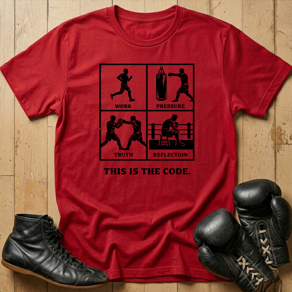 Boxing Motivation T-Shirt — "This Is The Code" Workout Graphic Tee