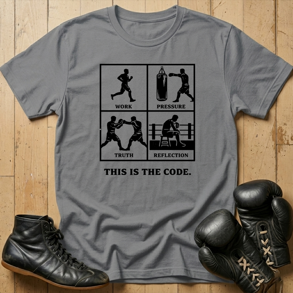 Boxing Motivation T-Shirt — "This Is The Code" Workout Graphic Tee