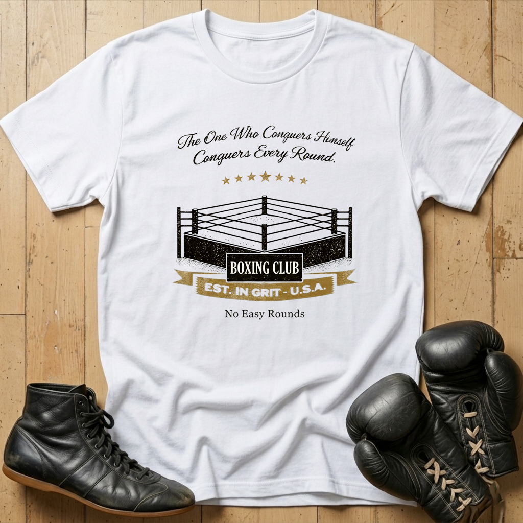 the one who conguers self conguers every round T-shirt